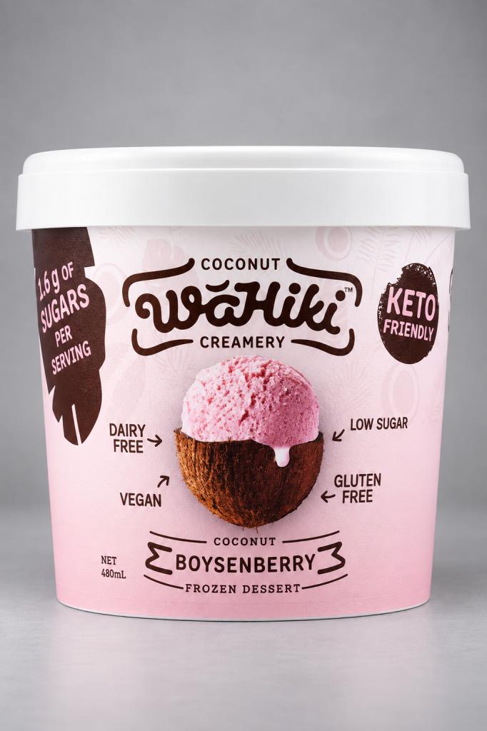 Wahiki Coconut Boysenberry Ice Cream 