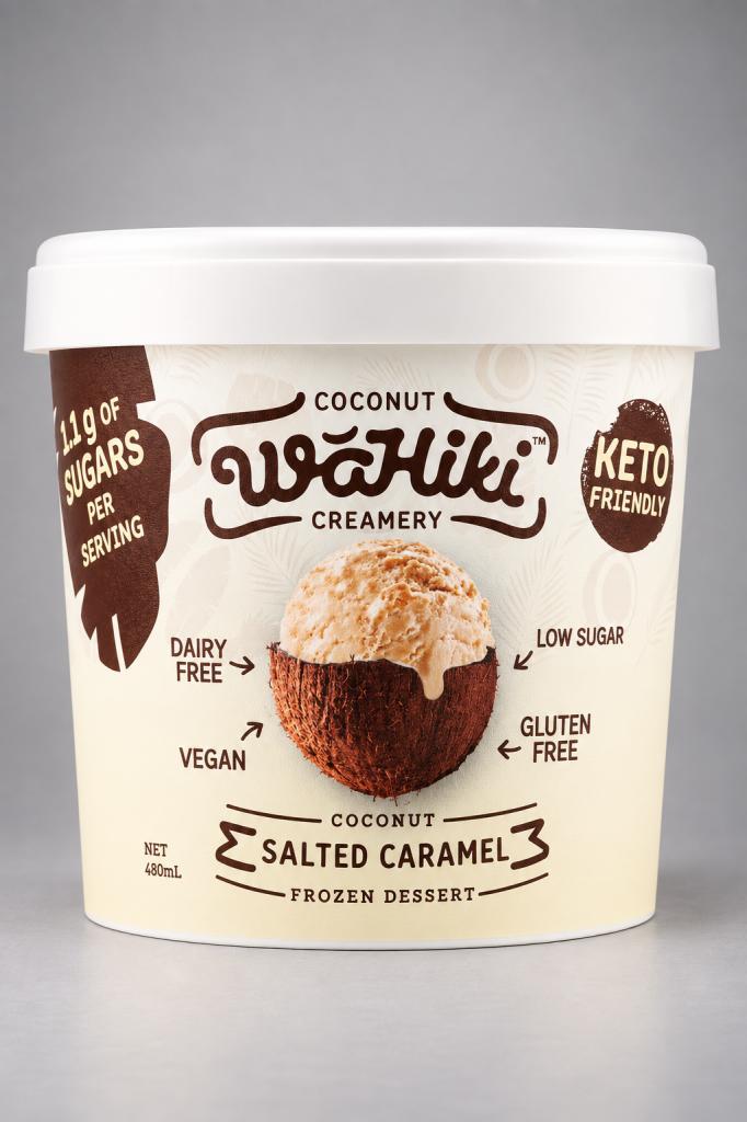 Wahiki Coconut Salted Caramel Ice Cream 