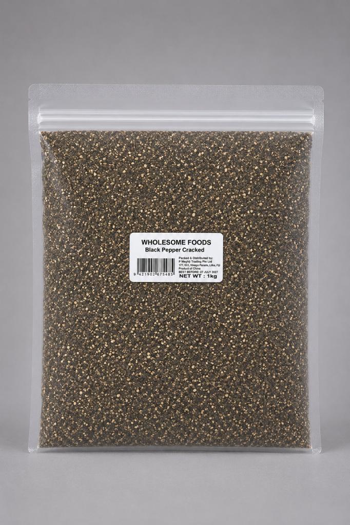 Wholesome Foods Black Pepper Cracked Salt, Pepper & Seasoning